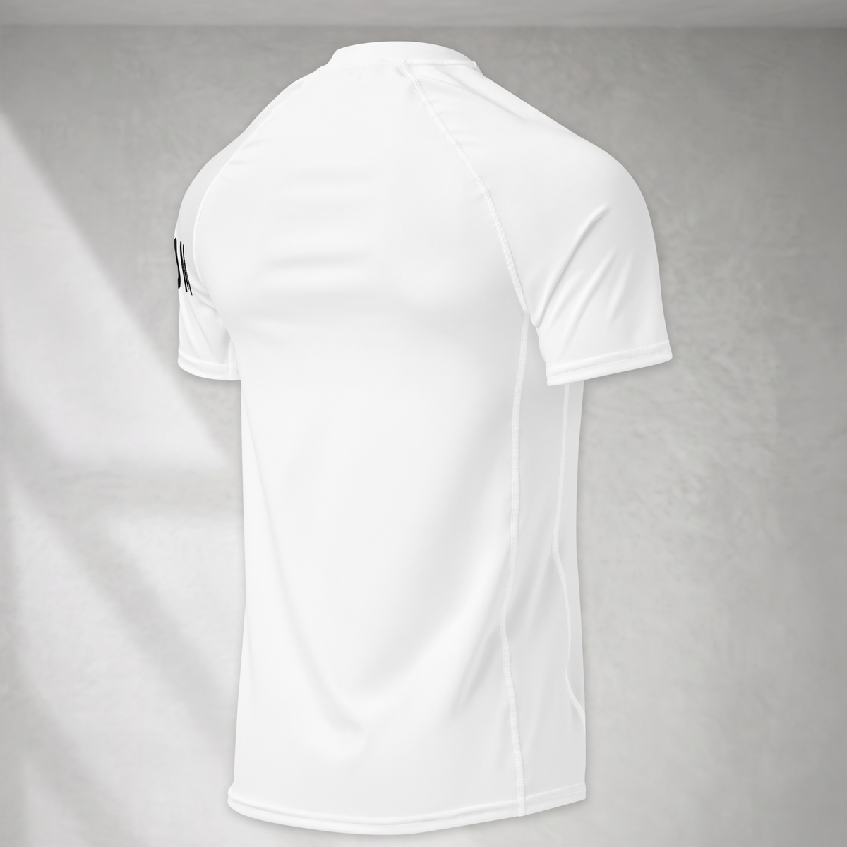 Muscle Fit Gym Top - Sleeve Design - White