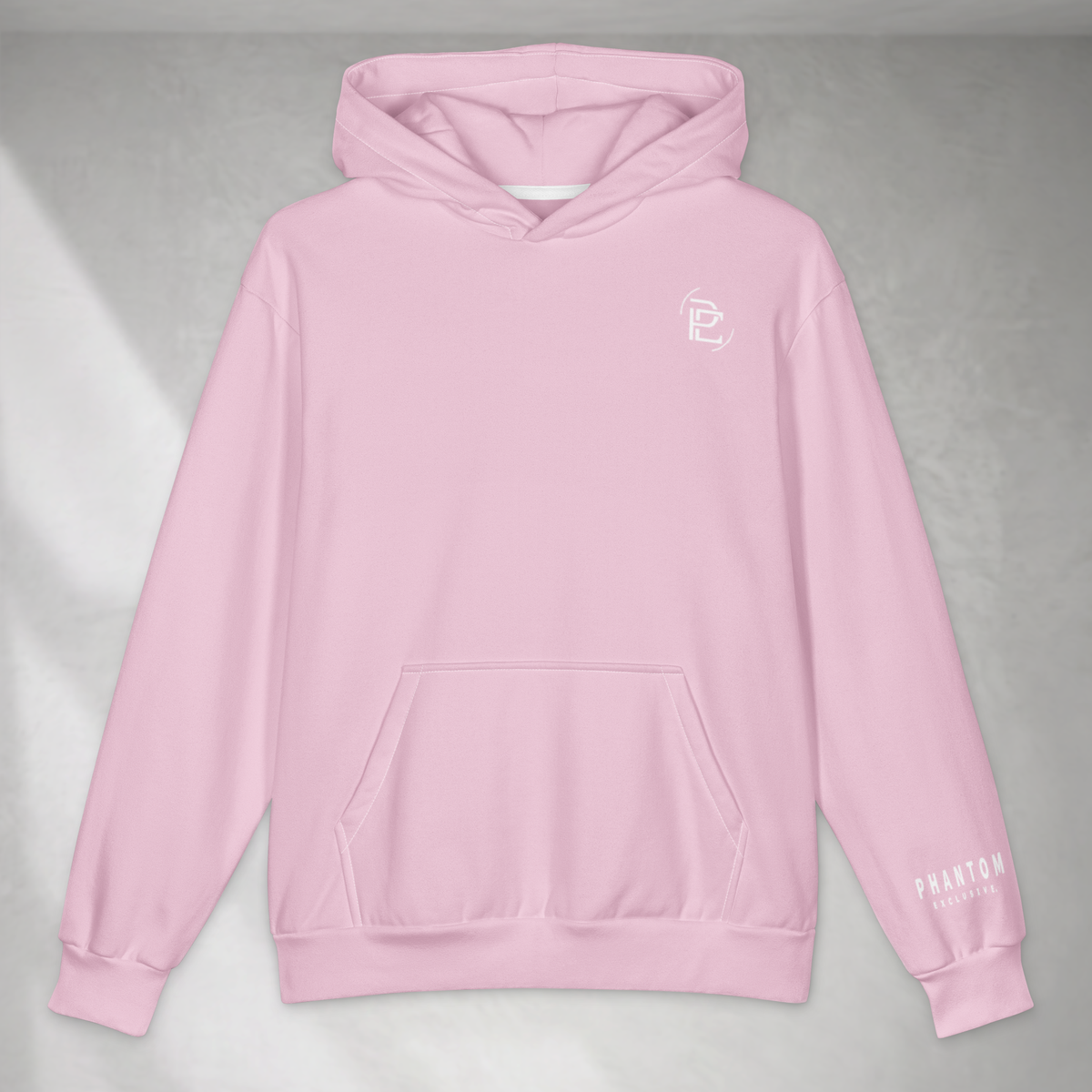 Oversized Cotton Hoodie - Light Pink
