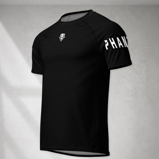 Muscle Fit Gym Top - Sleeve Design - Black