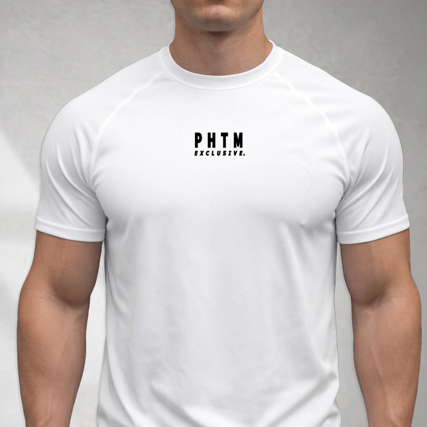 Muscle Fit Gym Top - Acronym Design - Black Text
