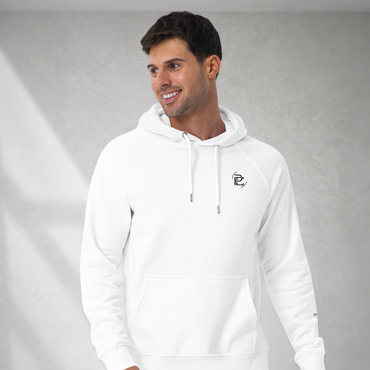 Regular Fit Merged Logo Hoodie - White