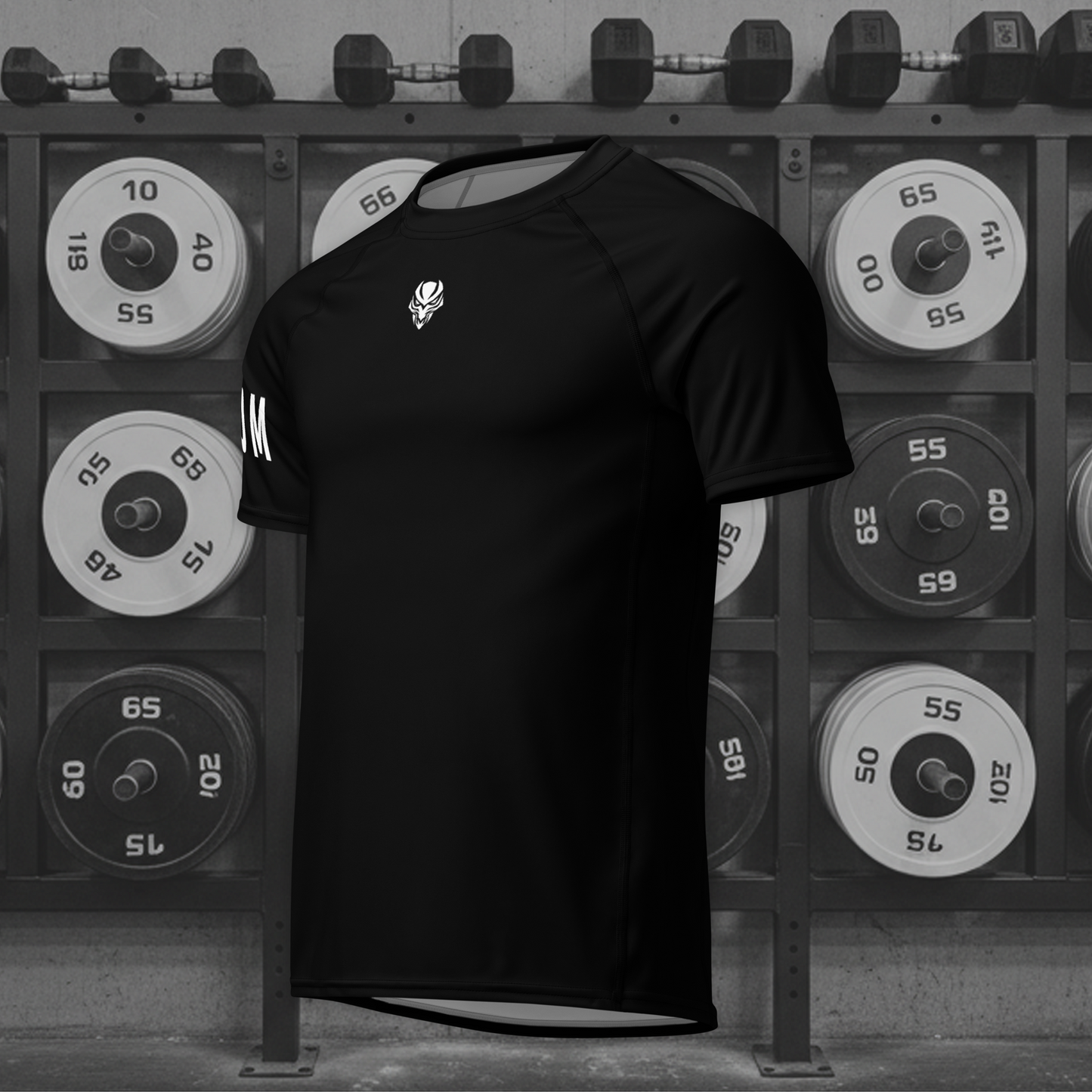 Muscle Fit Gym Top - Sleeve Design - Black