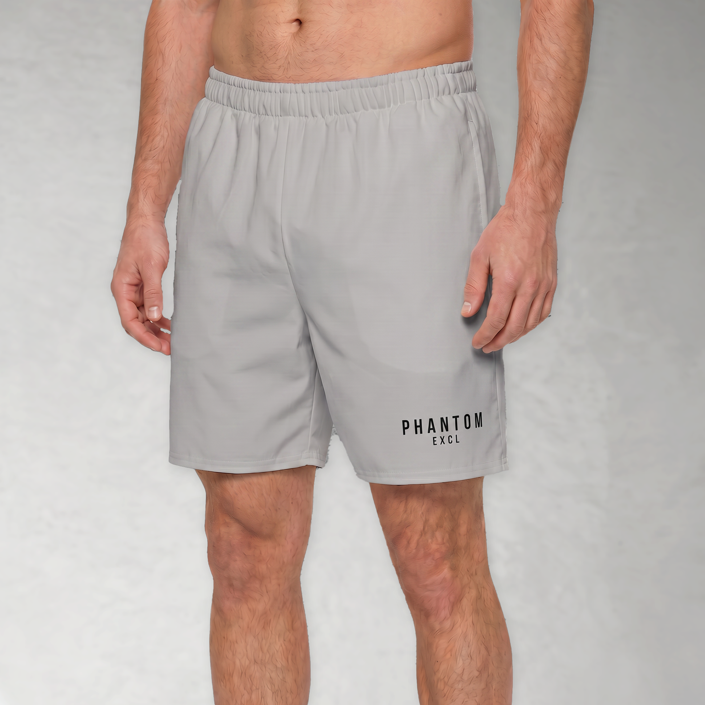 Mid Length Cotton Shorts - Light Grey