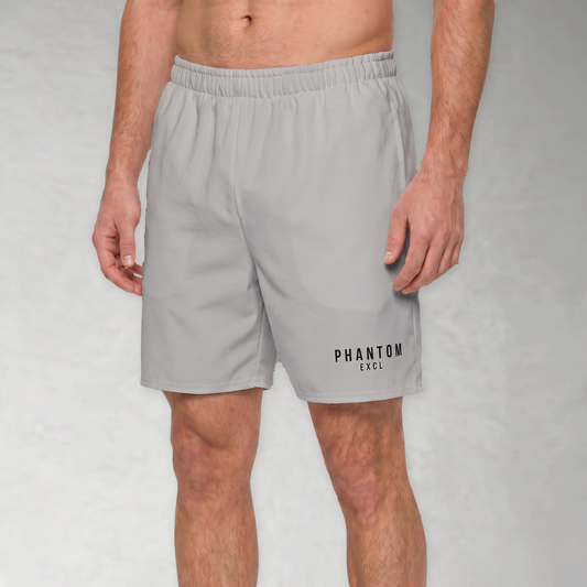 Mid Length Cotton Shorts - Light Grey