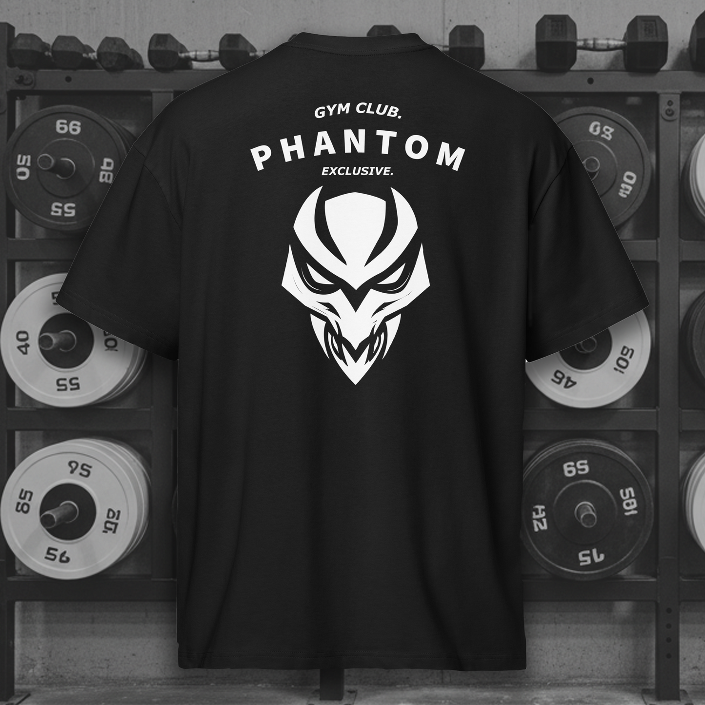 Mens - Boxy Gym Club T Shirt - Oversized - Black & White