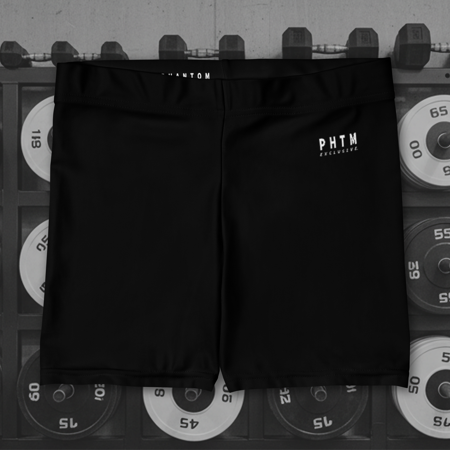 Women's Legging Shorts - Black - White Text