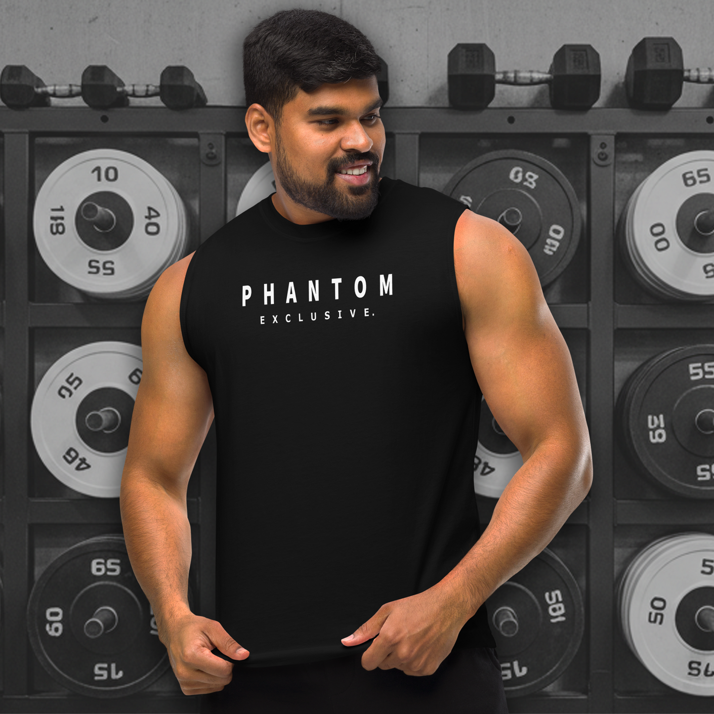 Men's - Premium Muscle Fit Tank Top - Modern Text