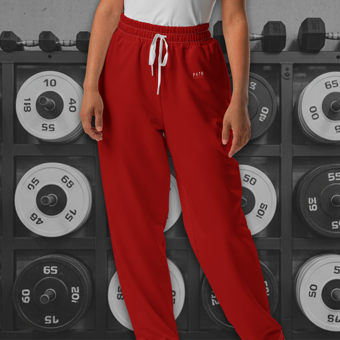 Premium Wide Legged Joggers - Jet Red