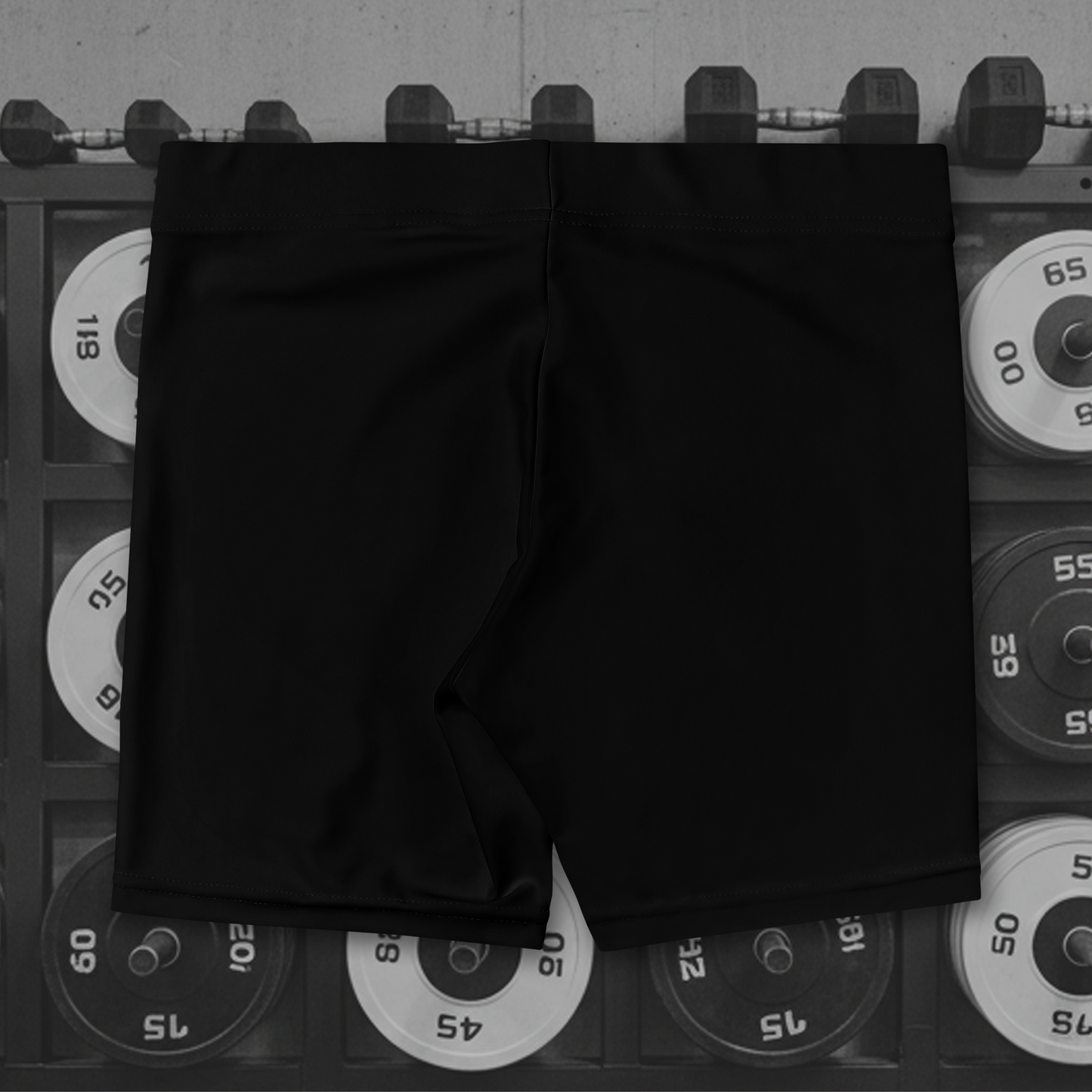 Women's Legging Shorts - Black - White Text