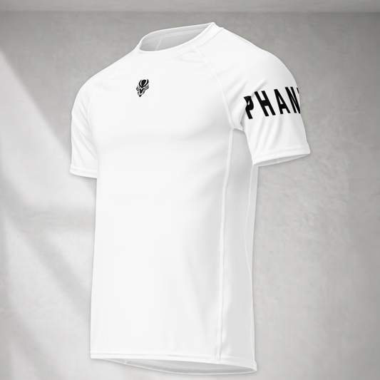 Muscle Fit Gym Top - Sleeve Design - White