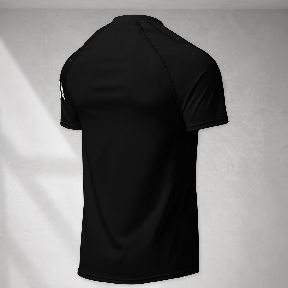 Muscle Fit Gym Top - Sleeve Design - Black