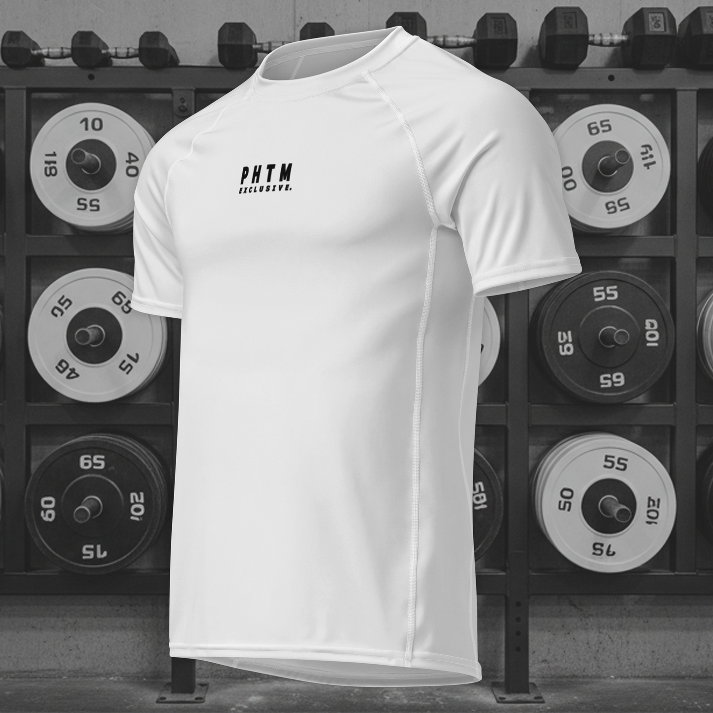 Muscle Fit Gym Top - Acronym Design - Black Text