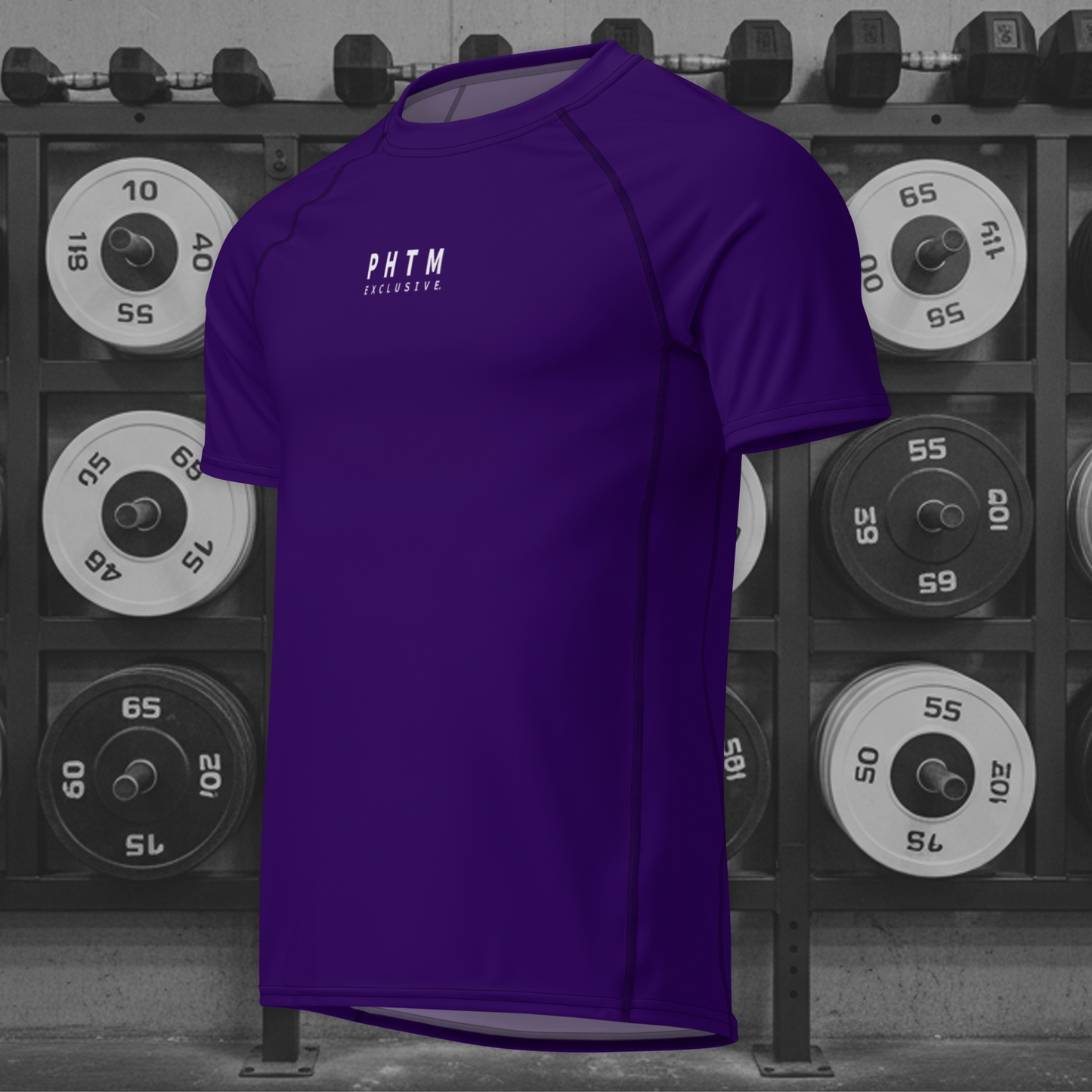 Muscle Fit Gym Top - Acronym Design - Purple