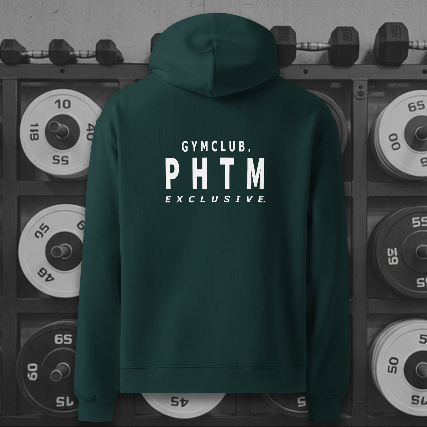 Premium Oversized Gym Club Hoodie - Pine Green