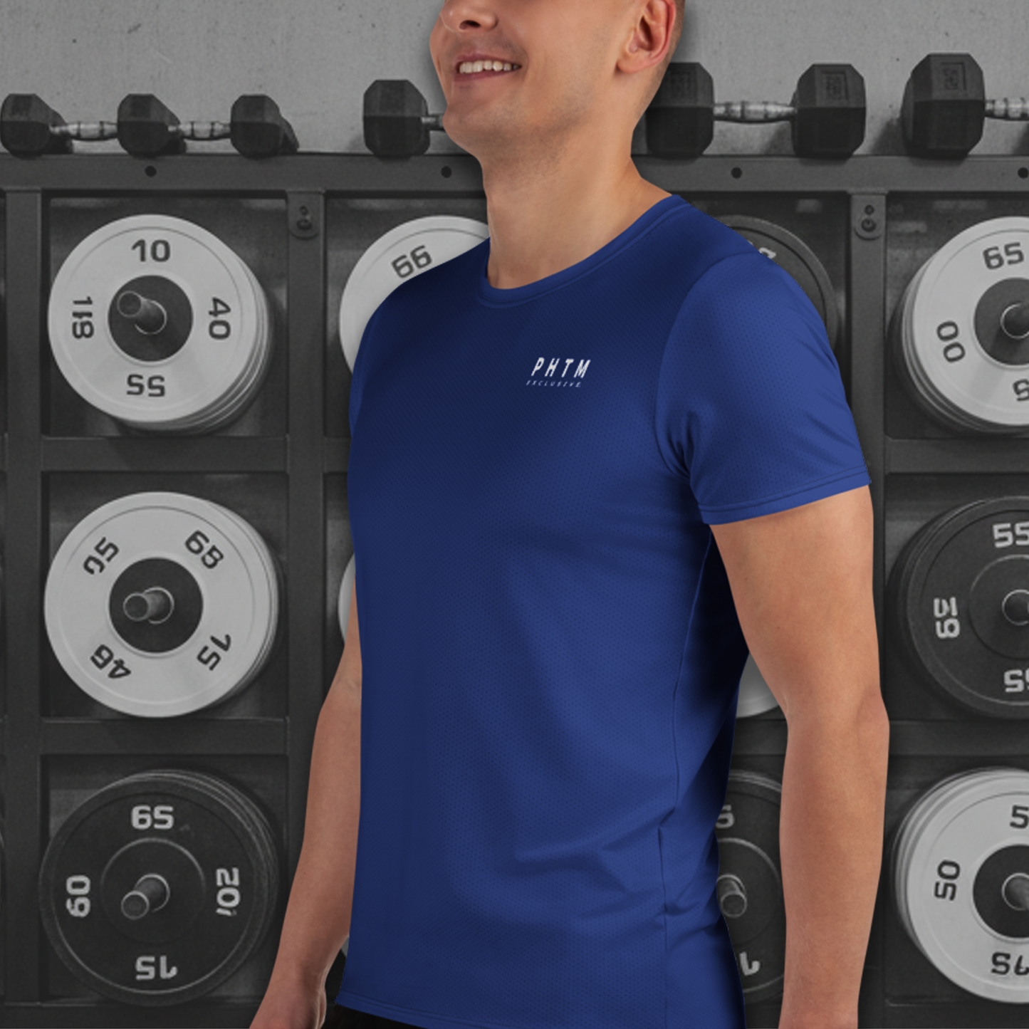 Muscle Fit Breathable T Shirt - Active Blue
