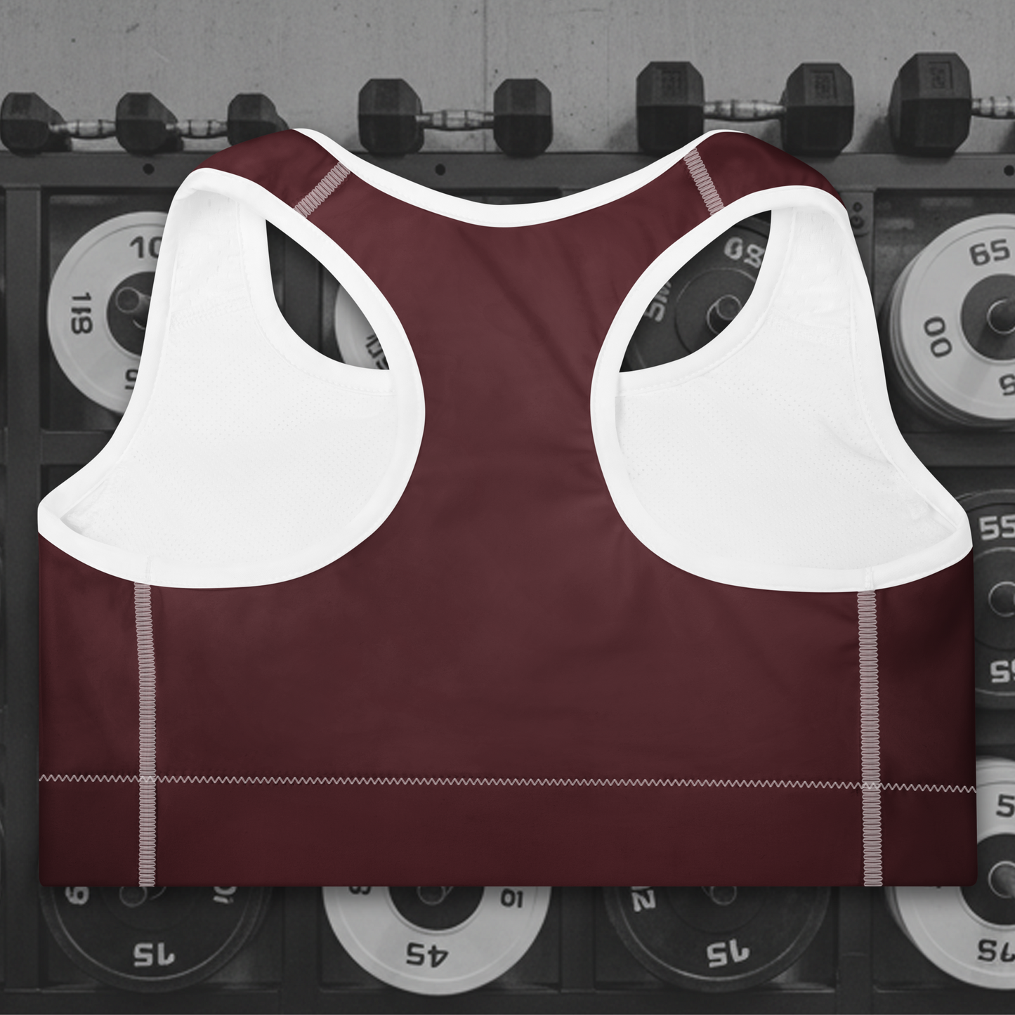 Premium Padded Sports Bra - Burgundy