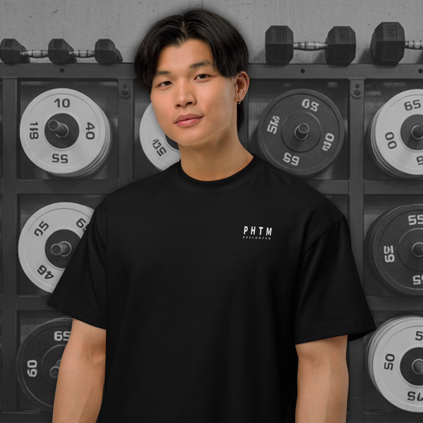 Mens - Oversized Mascot Lean T Shirt - Black & White