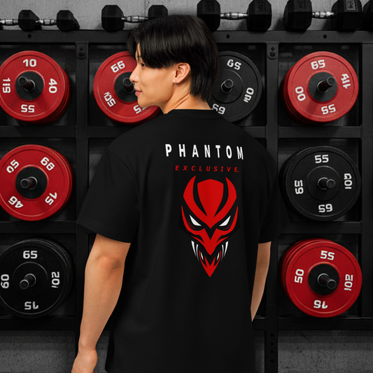 Mens - Oversized Phantom T Shirt - Red & Black