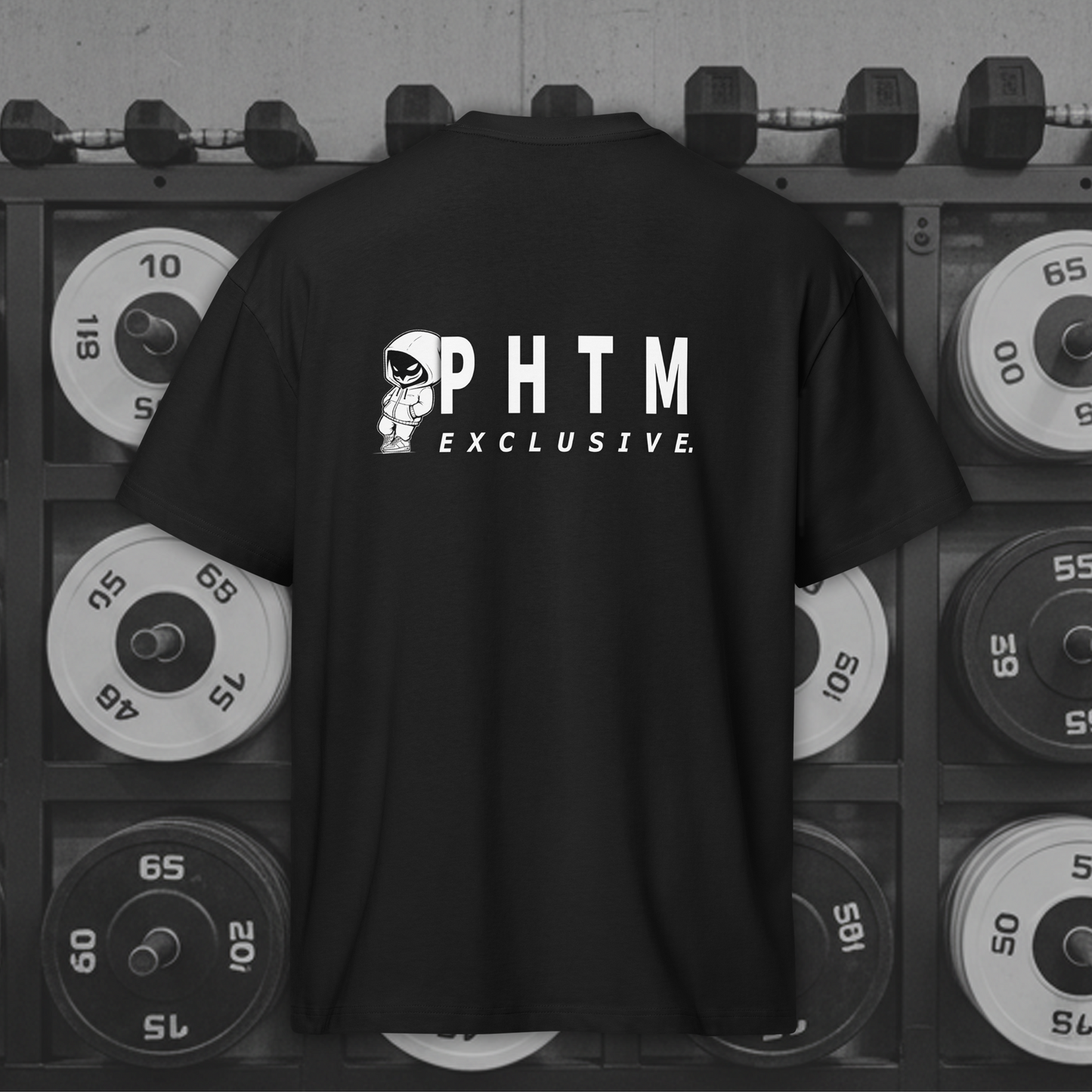 Mens - Oversized Mascot Lean T Shirt - Black & White