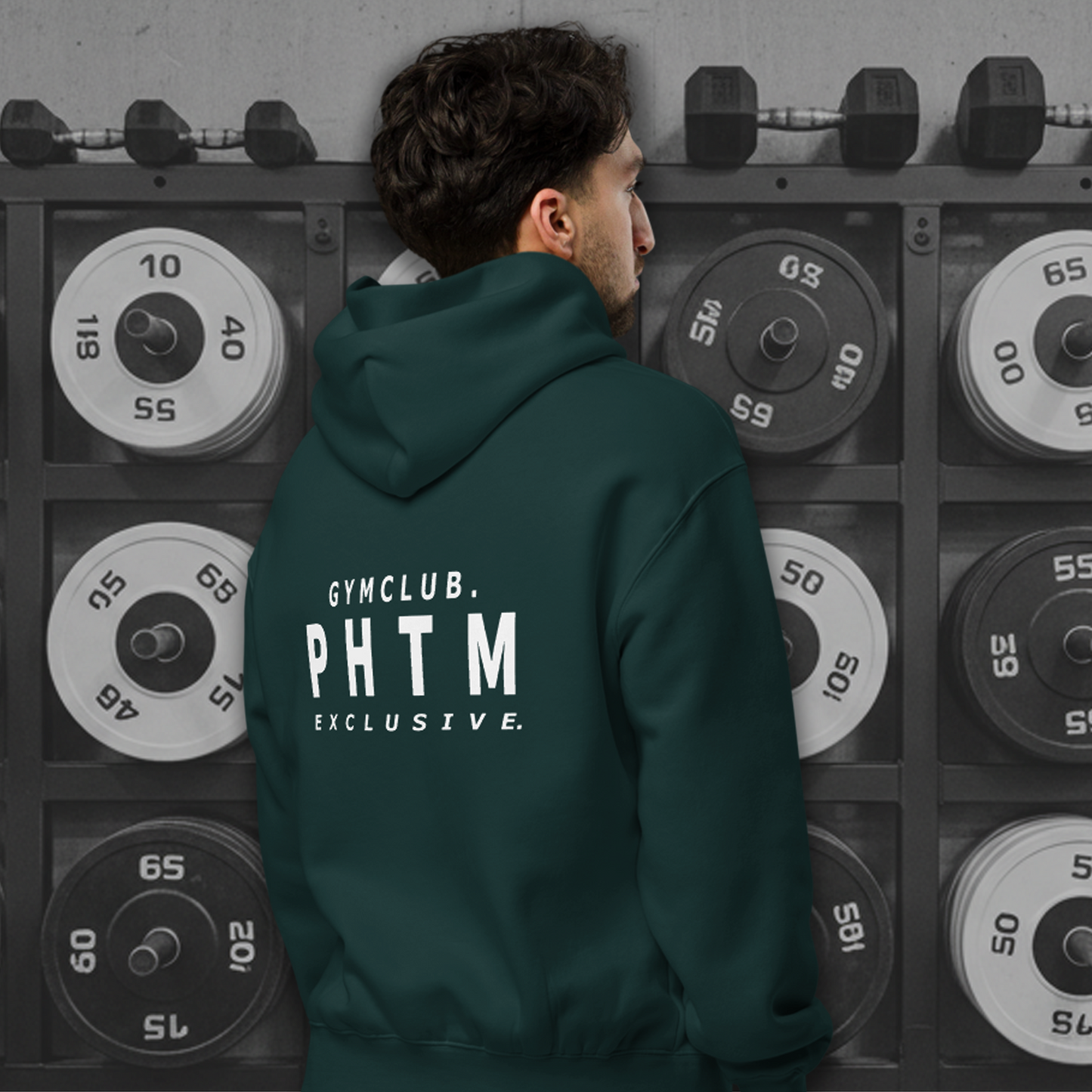 Premium Oversized Gym Club Hoodie - Pine Green