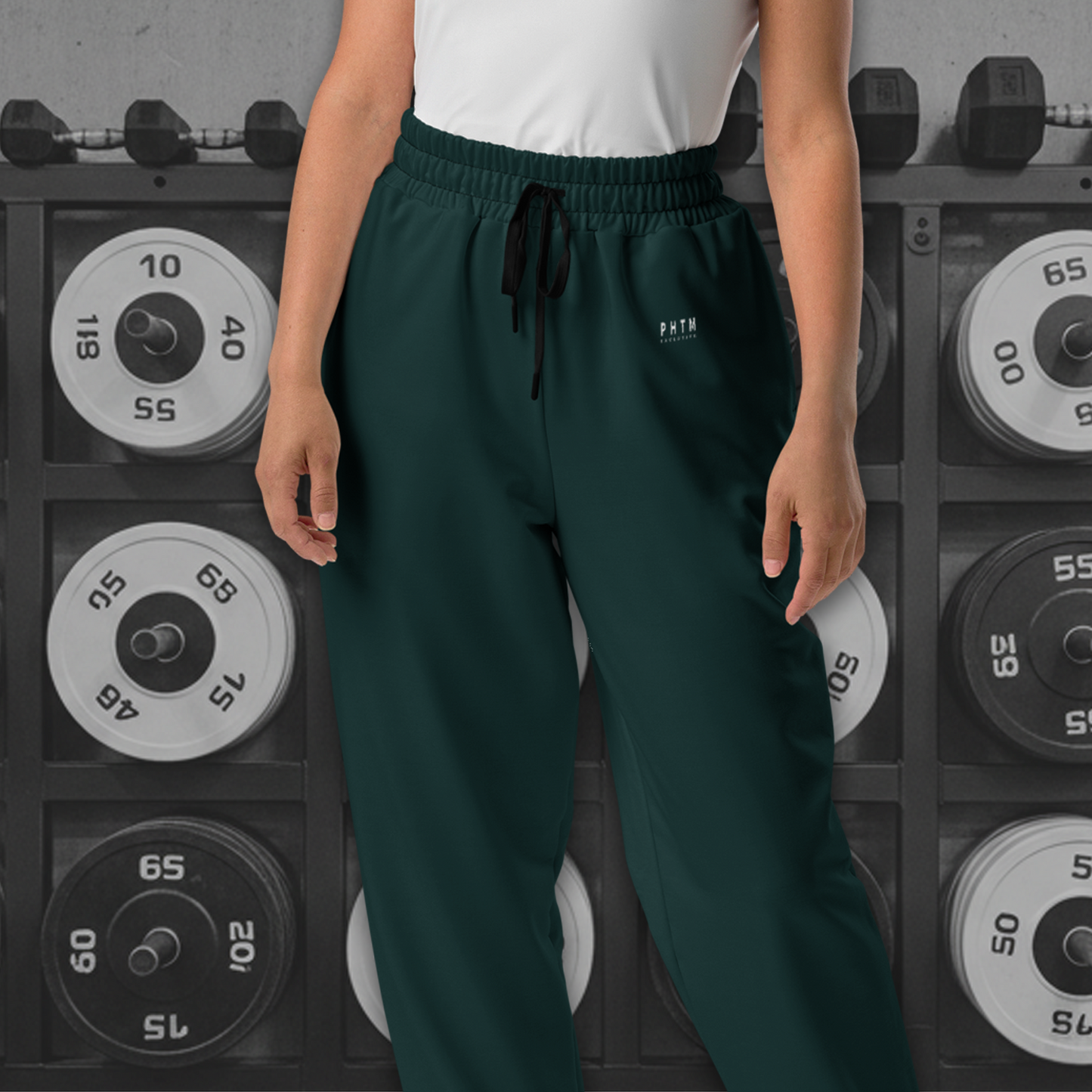 Premium Wide Legged Joggers - Pine Green