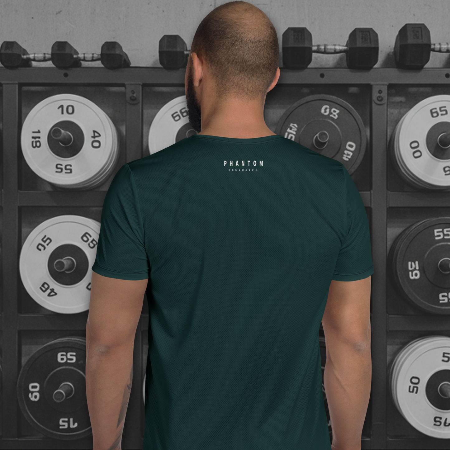 Muscle Fit Breathable T Shirt - Gym Club - Pine Green