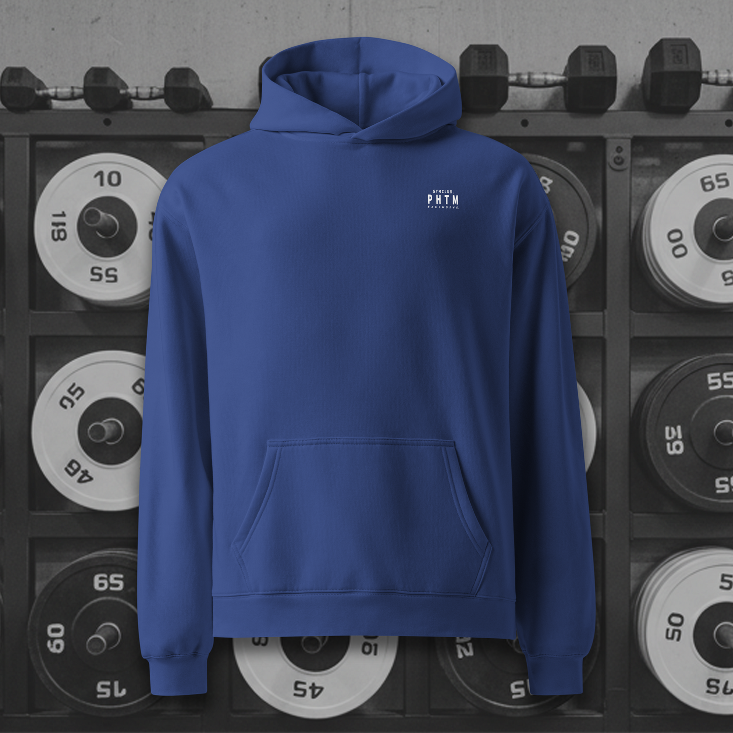 Premium Oversized Gym Club Hoodie - Race Blue