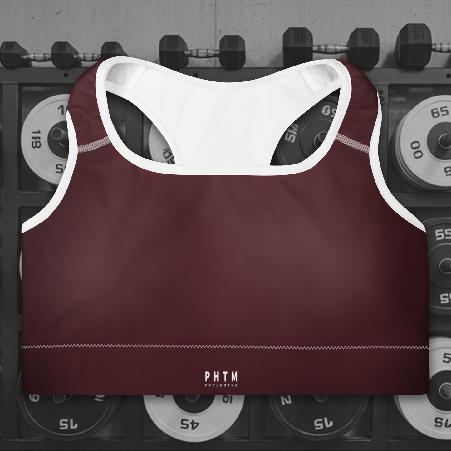 Premium Padded Sports Bra - Burgundy
