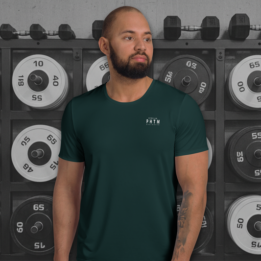 Muscle Fit Breathable T Shirt - Gym Club - Pine Green