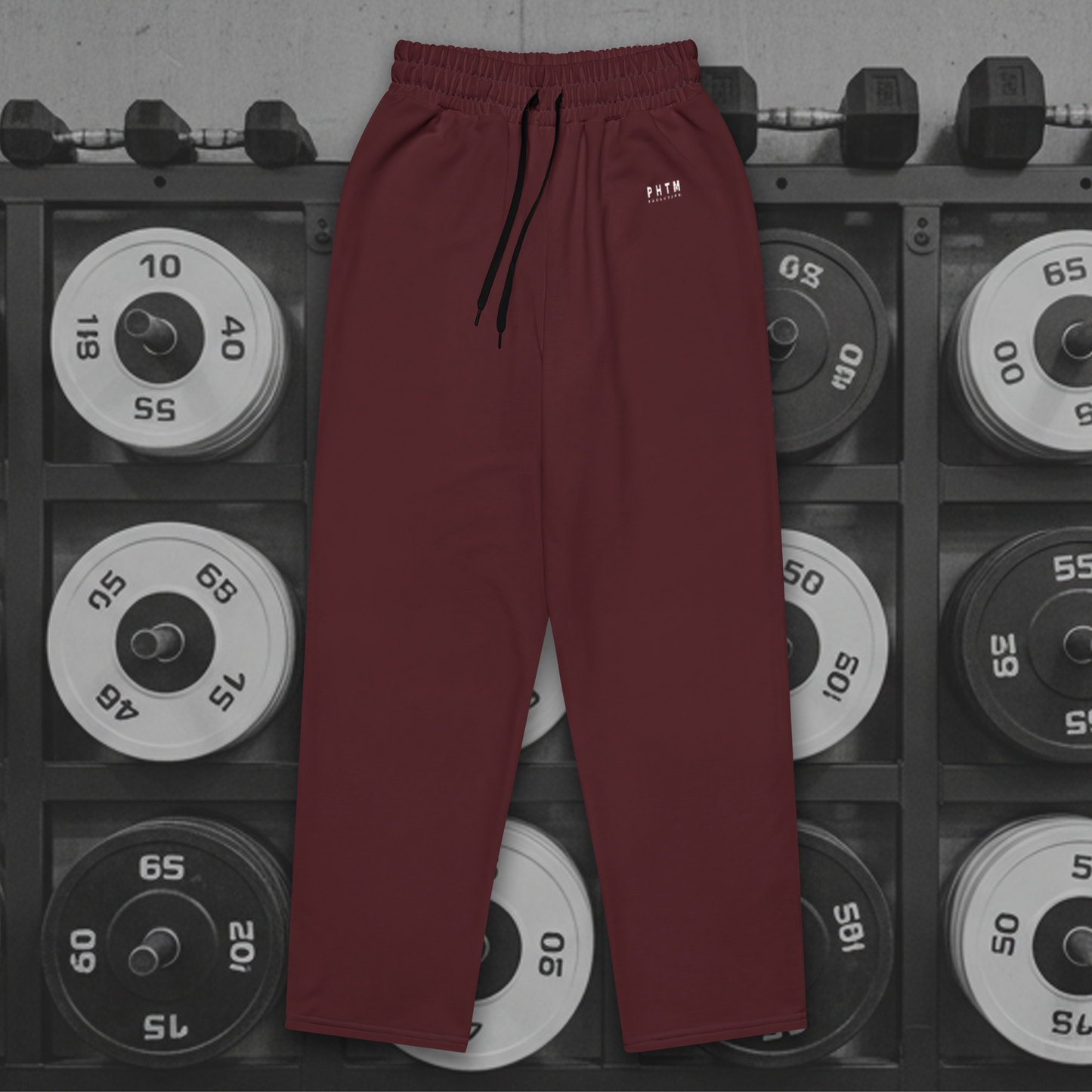 Premium Wide Legged Joggers - Burgundy
