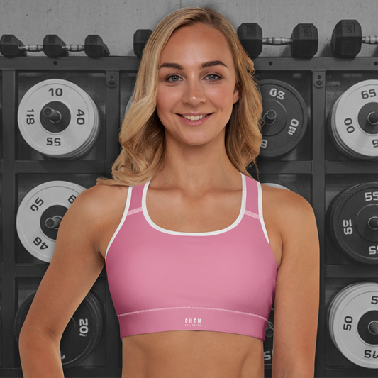 Premium Padded Sports Bra - Bright Pink