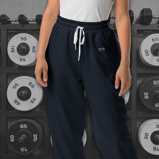 Premium Wide Legged Joggers - Navy