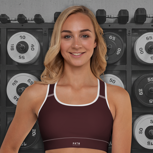 Premium Padded Sports Bra - Burgundy