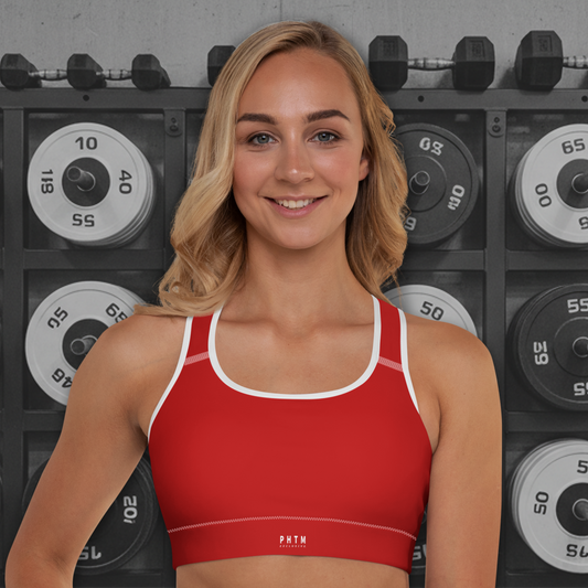 Premium Padded Sports Bra - Jet Red