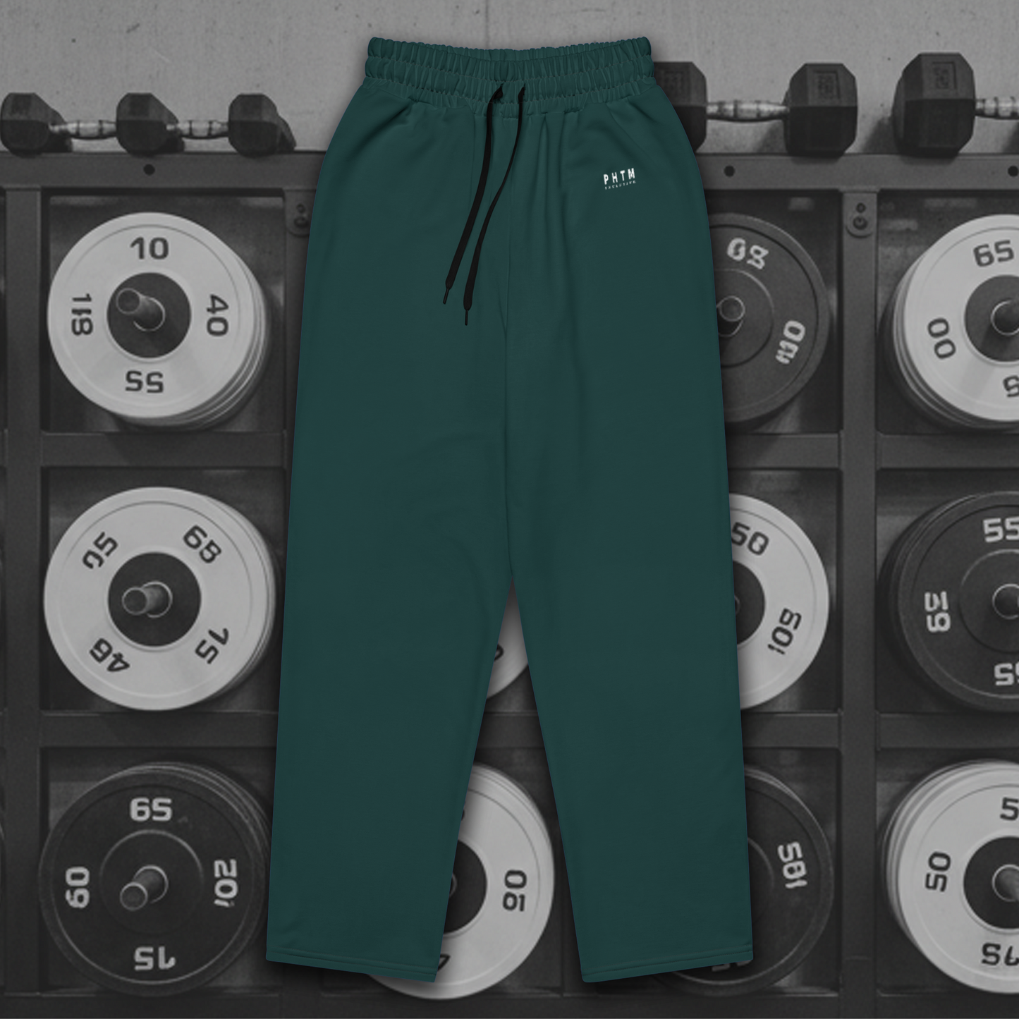 Premium Wide Legged Joggers - Pine Green