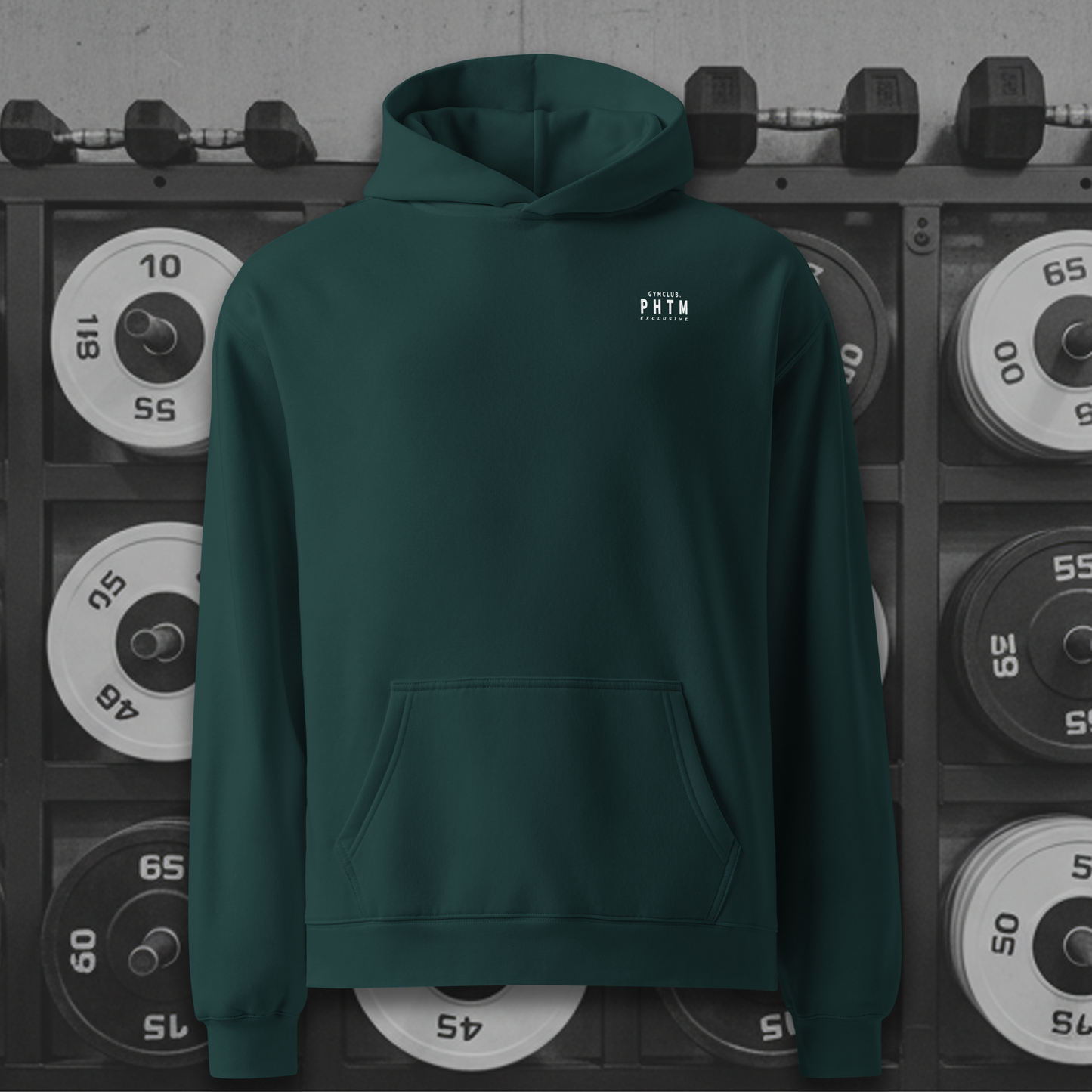 Premium Oversized Gym Club Hoodie - Pine Green