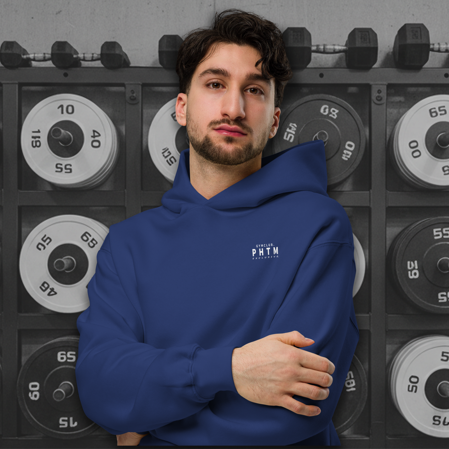 Premium Oversized Gym Club Hoodie - Race Blue