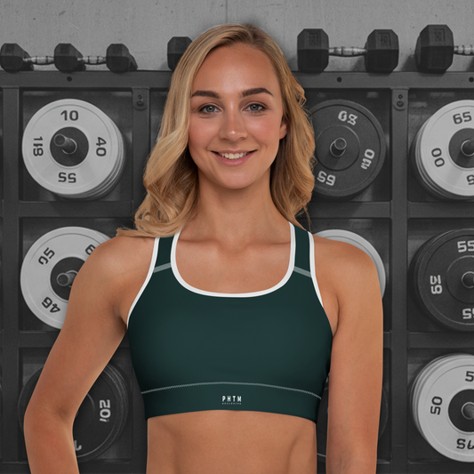 Premium Padded Sports Bra - Pine Green