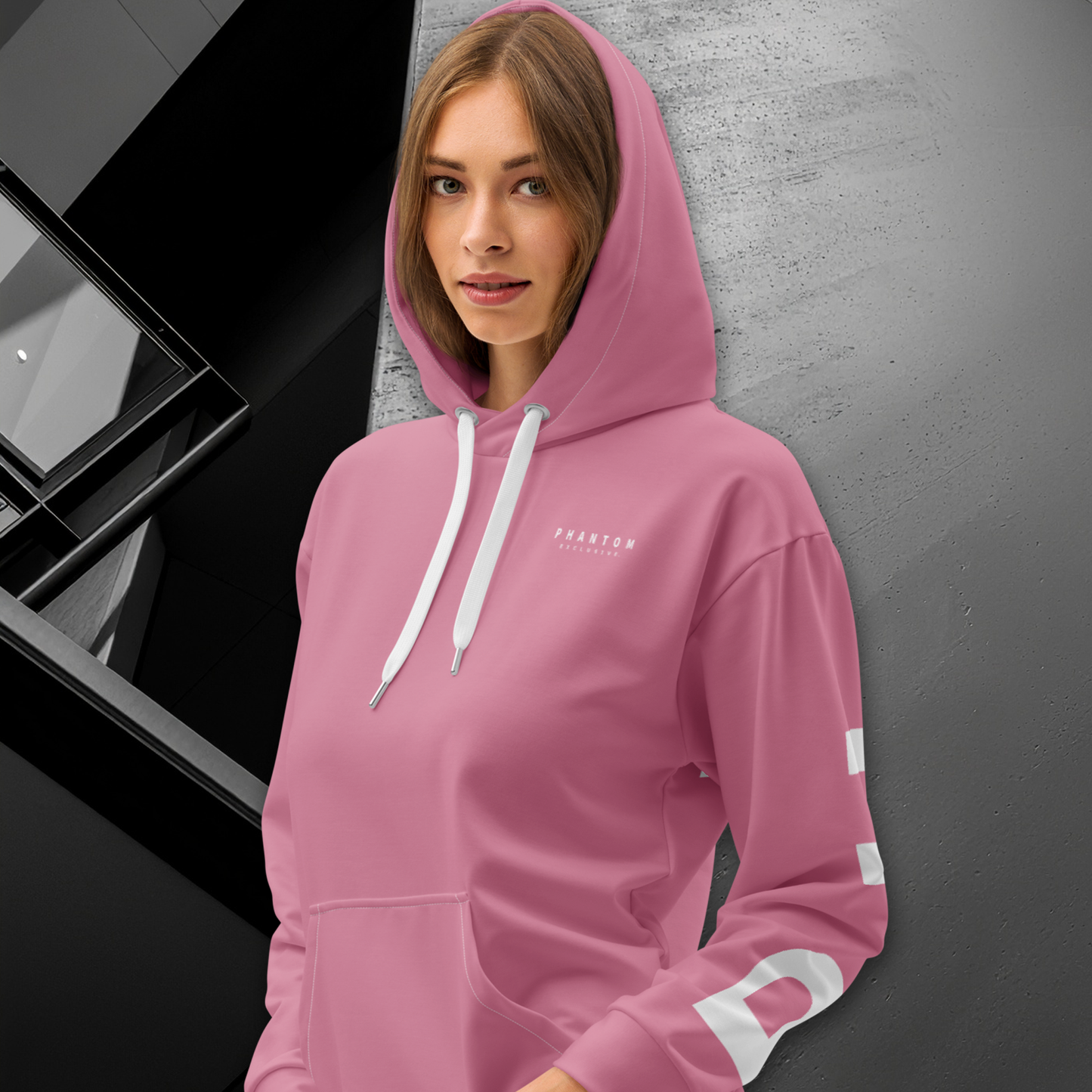 Women's - Premium Cotton Hoodie - Bright Pink