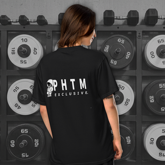 Women's - Oversized  T Shirt Text Wall Design - Black & White