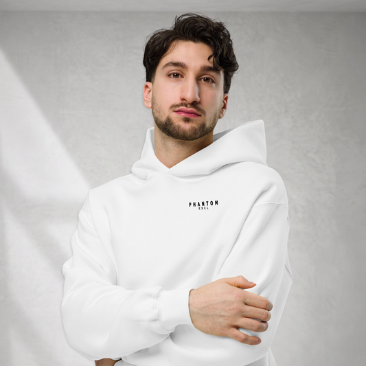 Relaxed Essential Hoodie - White & Black