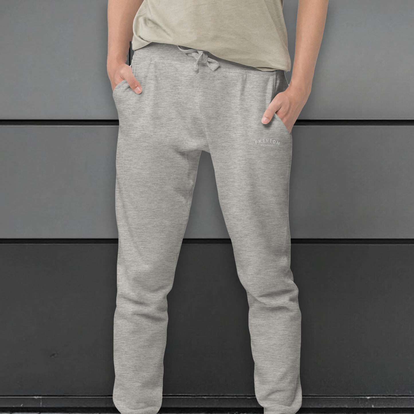 Mens Premium Cotton Joggers - Carbon Grey - White Text
