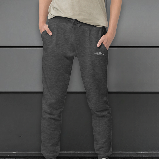 Mens Premium Cotton Joggers - Charcoal - White Text