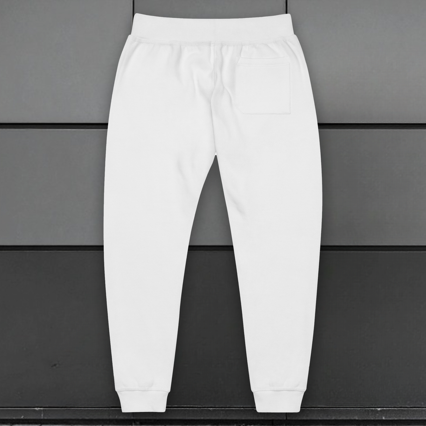 Men's Premium Cotton Joggers - White - Silver Text