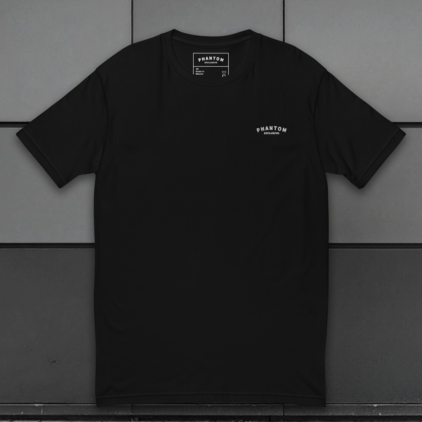 Mens Premium Fitted T Shirt  - Black & White Embroidery