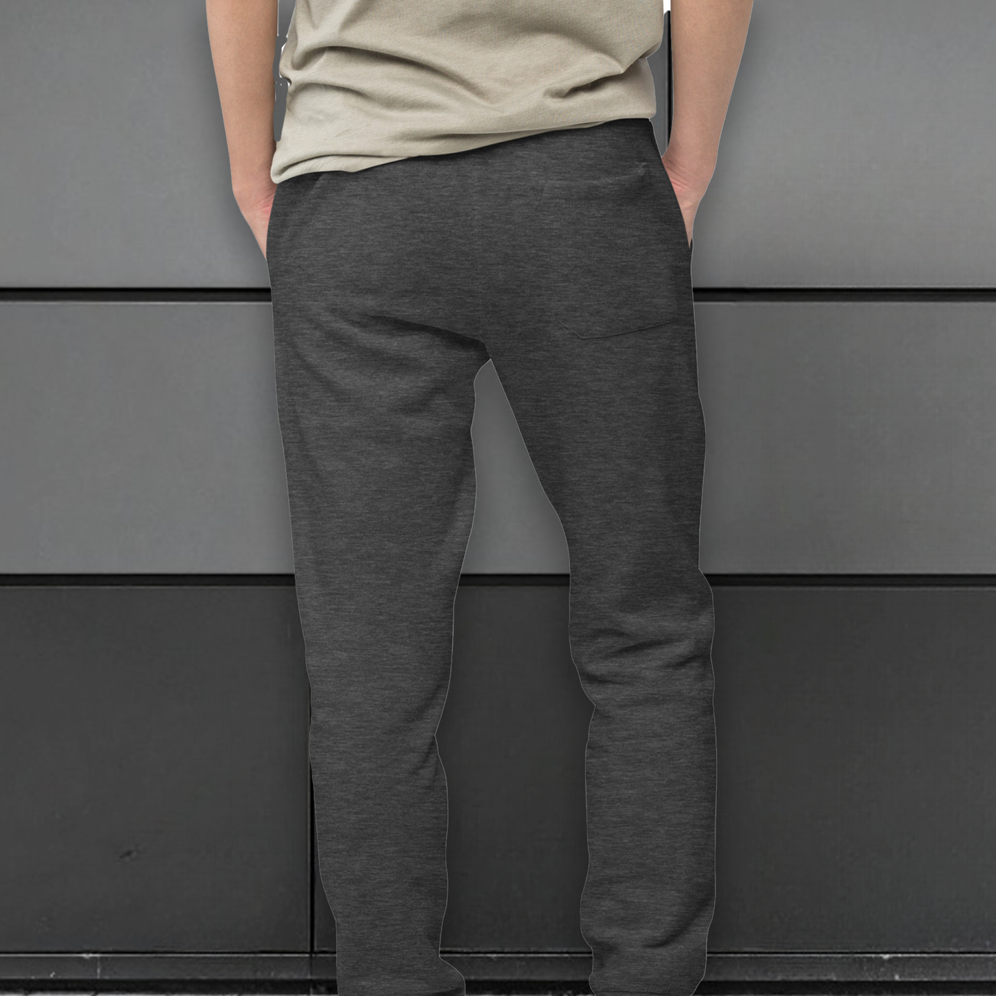 Mens Premium Cotton Joggers - Charcoal - White Text