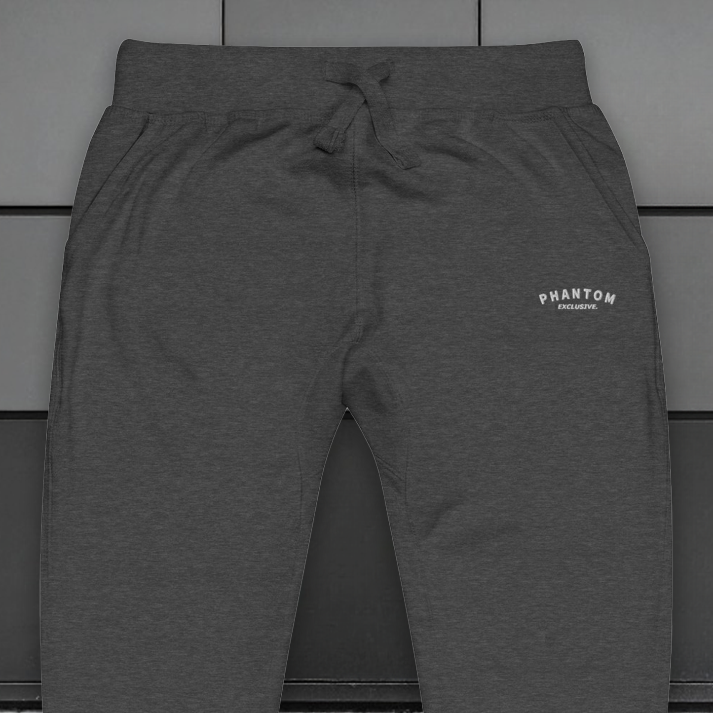 Mens Premium Cotton Joggers - Charcoal - White Text