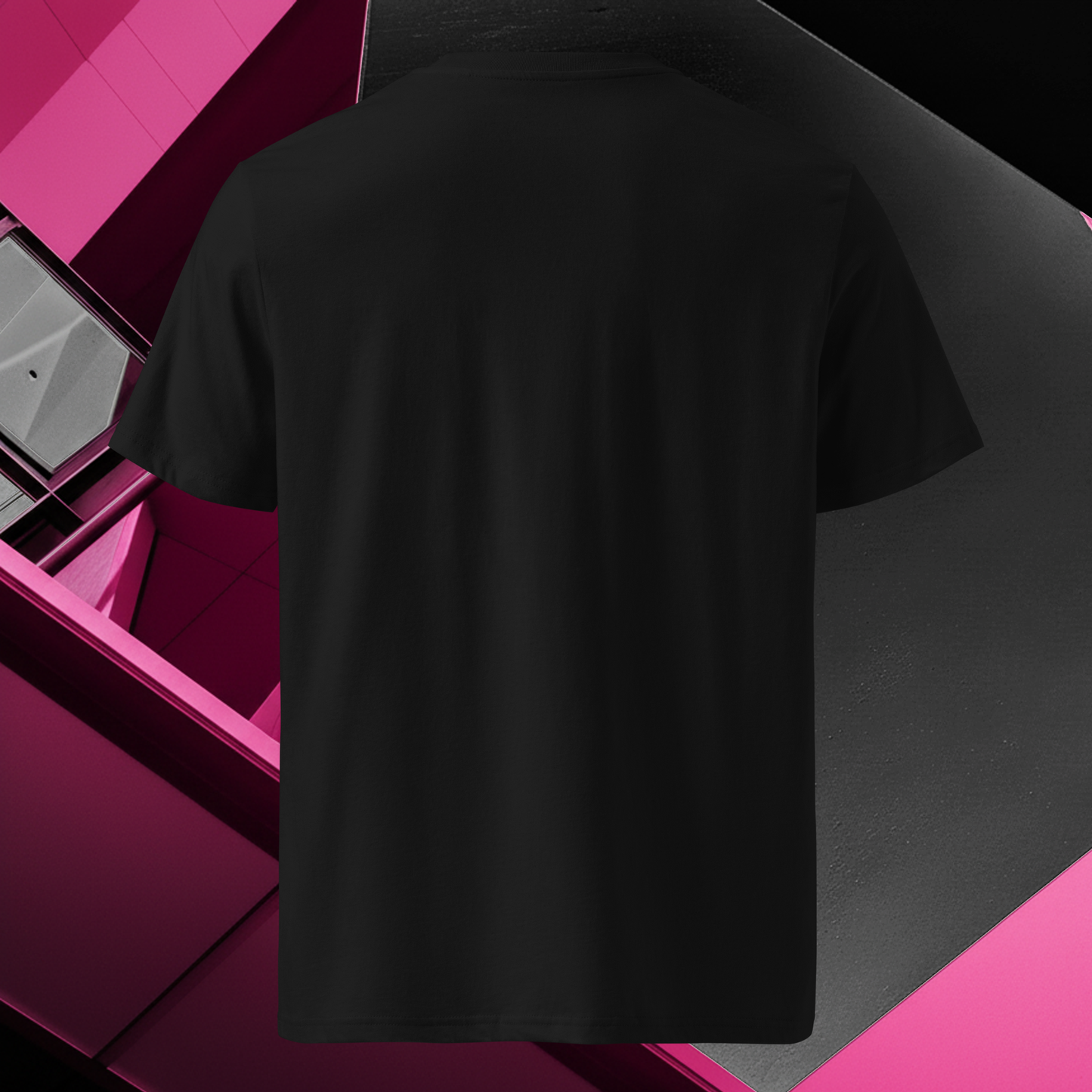 Women's - Premium Cotton T Shirt - Slim Text Design - Black & Pink