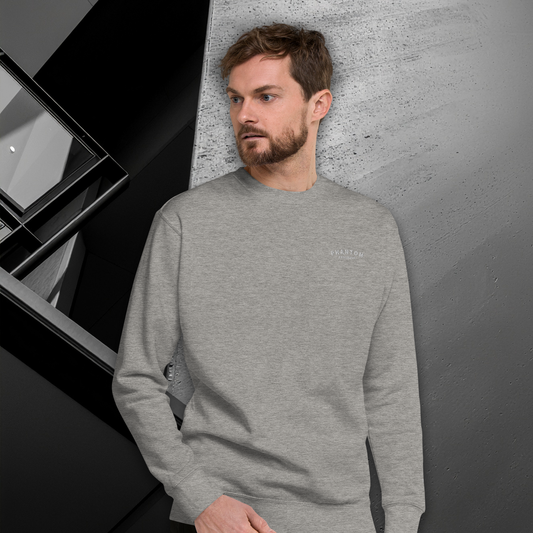Mens Embroided Cotton Jumper - Grey