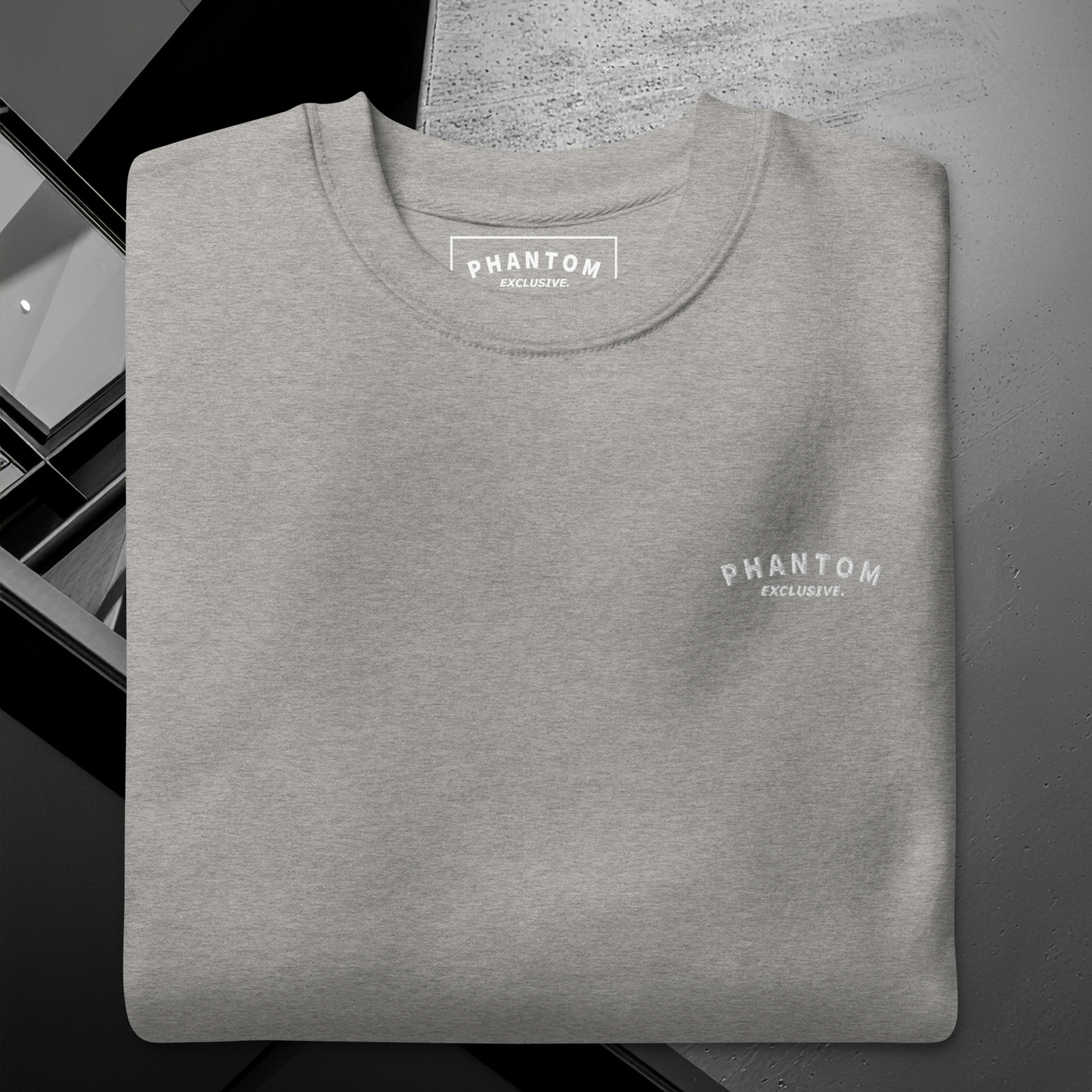 Mens Embroided Cotton Jumper - Grey